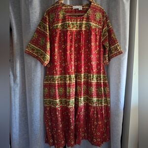 Plus Size 2x The Vermont Country Store 100% Cotton Patio Dress Mumu